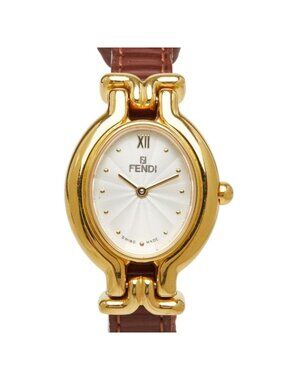 Fendi Chameleon Change Strap Watch White Gold Multicolor Plated Leather